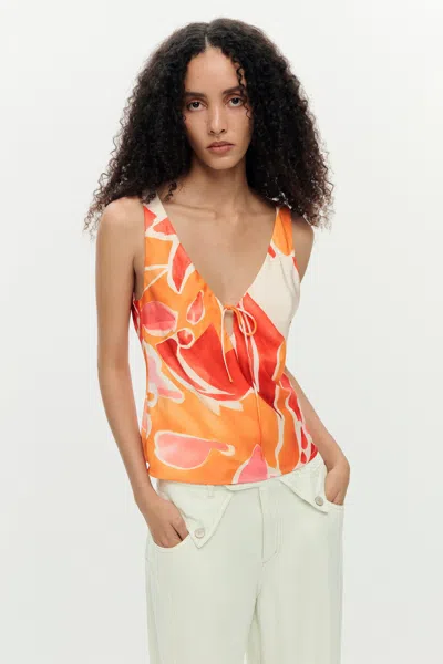 Desigual Petal Strap Blouse In Orange