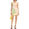 Desigual Peton Patchwork Print Minidress In Pink