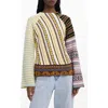Desigual Pieced Mixed Stripe Sweater In Multi