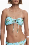 Desigual Pineapple Print Bikini Top In Light Turquoise