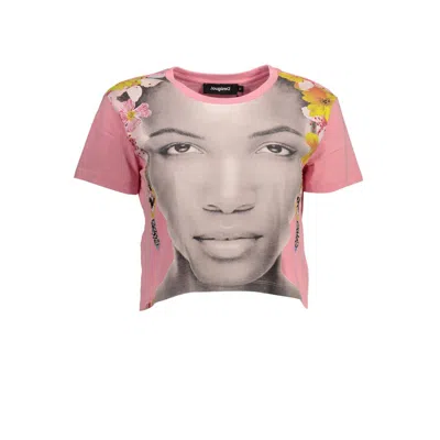DESIGUAL PINK COTTON WOMEN TOP