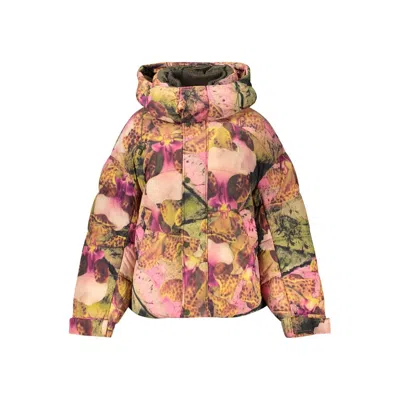 Desigual Pink Polyamide Womens Jacket In Multi