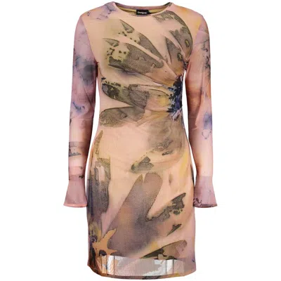 Desigual Pink Polyester Women's Dress In Multi