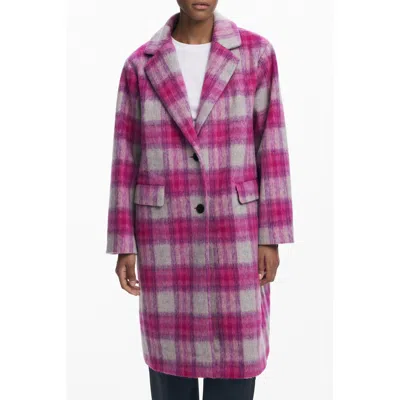 DESIGUAL PINK WOOL WOMEN COAT