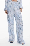Desigual Pleated Pull-on Pants In Blue