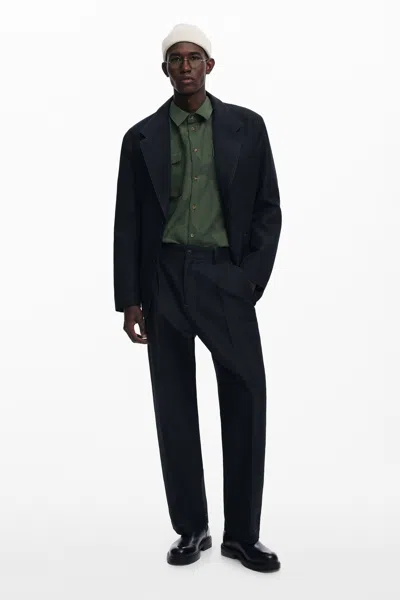 Desigual Pleated Trousers With Contrasts In Black