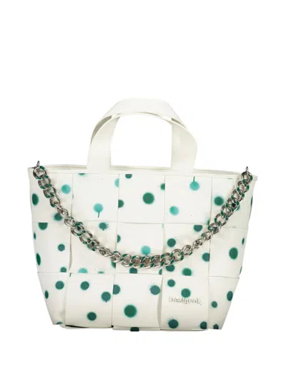 Desigual Polka-dot Pattern Logo-appliqué Tote Bag In Pink