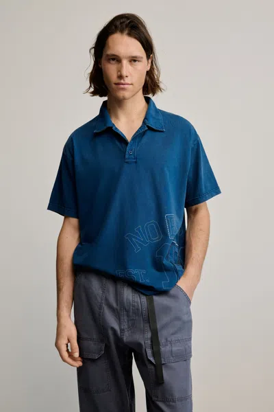 Desigual Polo T-shirt Detail In Blue