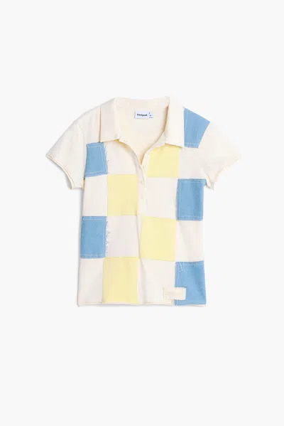 Desigual Polo T-shirt Patch In White