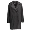 Desigual Chic Wool-blend Coat With Signature Women's Accents In Black