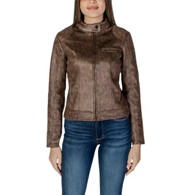Desigual Polyester Jackets & Women's Coat In Brown