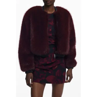 Desigual Red Polyester Women Jacket In Burgundy