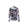 Desigual Abstract Print Mesh Button-up Shirt In Multi
