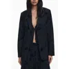 Desigual Tonal Floral Blazer In Black