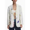 Desigual Abstract Print Blazer In Multi