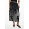 Desigual Evase Micropleat Skirt In Black