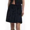 Desigual Floral Embroidered Pleated Miniskirt In Black