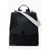 Desigual Mini Faux Leather Backpack In Black