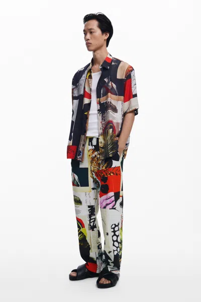Desigual Postcard Pants M.c. Lacroix In White