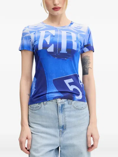 Desigual Potomac Printed T-shirt In Blue