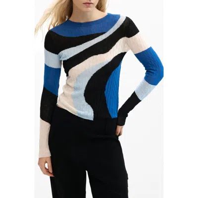 Desigual Print Cotton Blend Sweater In Multi