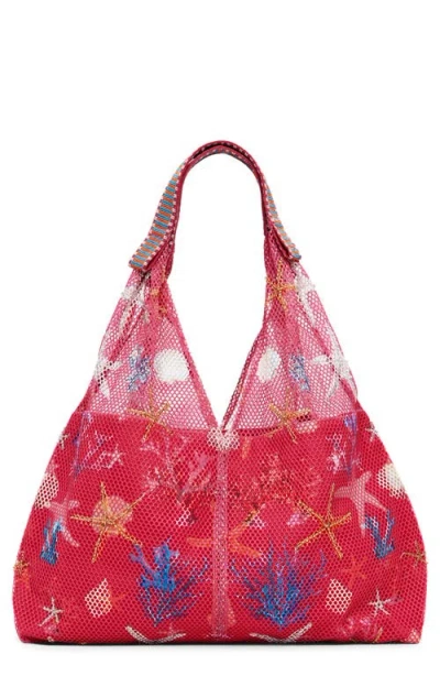 DESIGUAL DESIGUAL PRINT EMBELLISHED NET SHOPPER