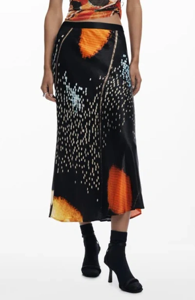 DESIGUAL DESIGUAL PRINT MIDI SKIRT