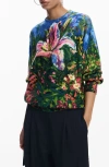 Desigual Thick Orchid Sweater In Black Multi