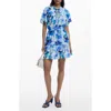 Desigual Print Short Sleeve Minidress In Blue