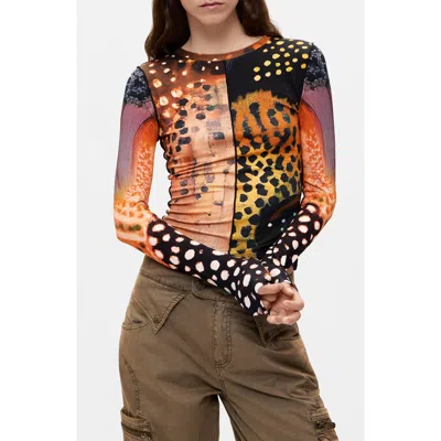 Desigual Print Top In Multi