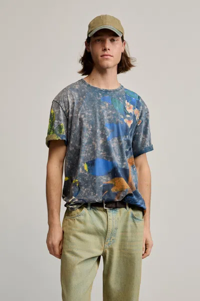 Desigual Printed Arty T-shirt In Blue