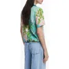 Desigual Printed Button-up Shirt In Water Green