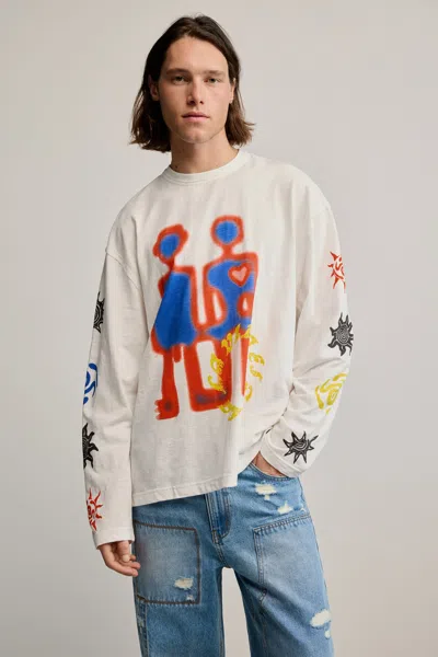 Desigual Printed Cotton T-shirt In White