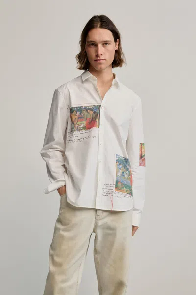 Desigual Printed Gaugin Shirt In White
