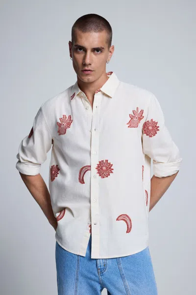 Desigual Printed Jacquard Shirt In White