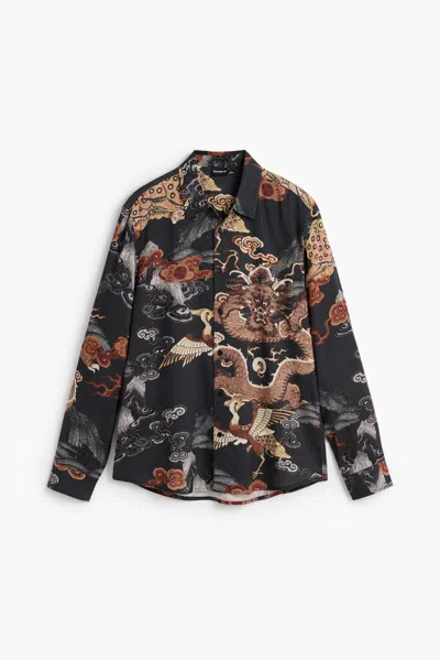 Desigual Printed Long-sleeve Shirt In Multi
