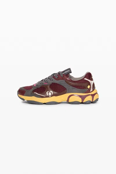 Desigual Printed Low-top Sneakers In Burgundy