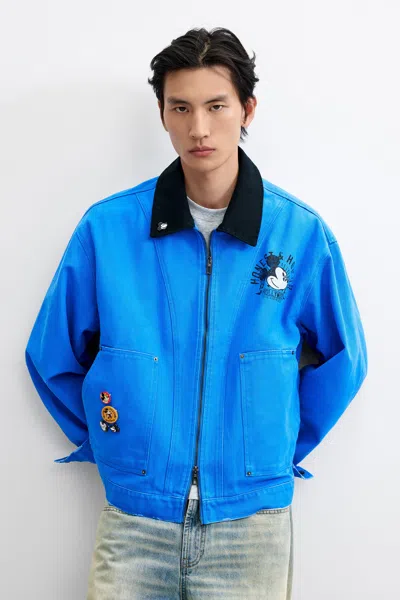 Desigual Printed Mickey Jacket In Blue