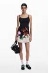 Desigual Placement Print Body-con Minidress In Black