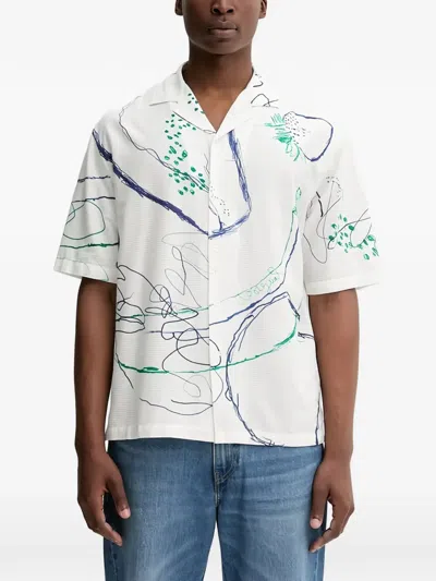 Desigual Printed Short-sleeve Shirt In White