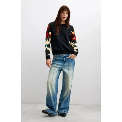 Desigual Printed Sleeve Sweatshirt In Multi