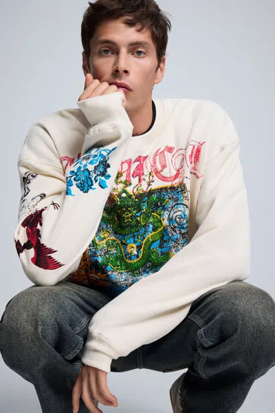 Desigual Printed Sweatshirt Japan In White