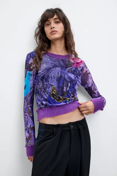 Desigual Printed T-shirt M. C. Lacroix In Red