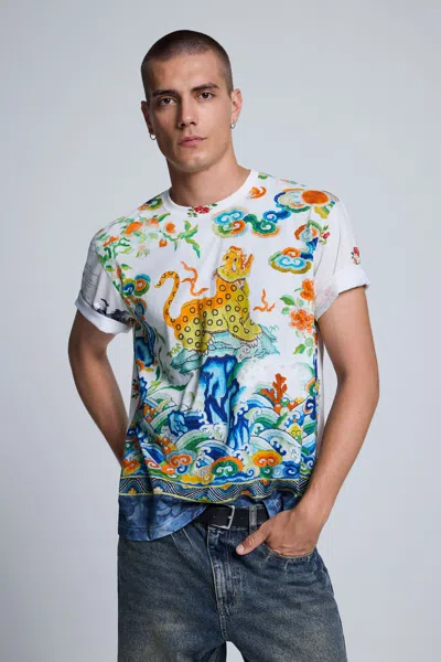 Desigual Printed T-shirt In Multi