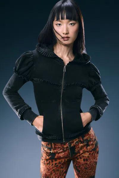 Desigual Puff Sleeve Jacket In Black
