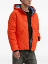 Desigual Quilted Hooded Jacket In Orange