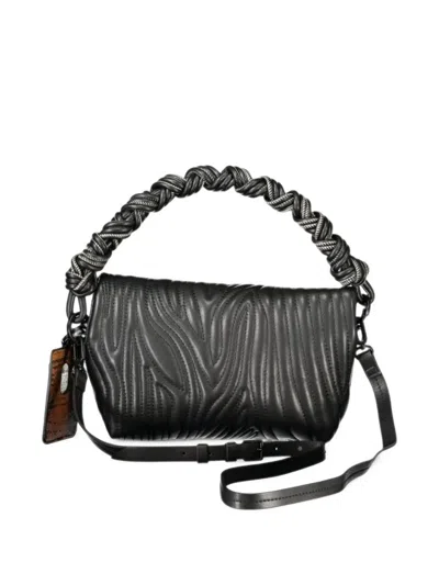 Desigual Quilted Knotted-handle Tote Bag In Black
