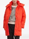 Desigual Quilted-pattern Hooded Jacket In Orange