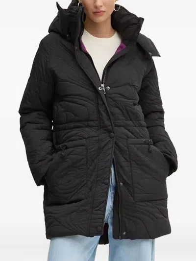 Desigual Quilted-pattern Padded Jacket In Black