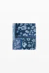 Desigual Rectangular Denim Patch Scarf In Blue
